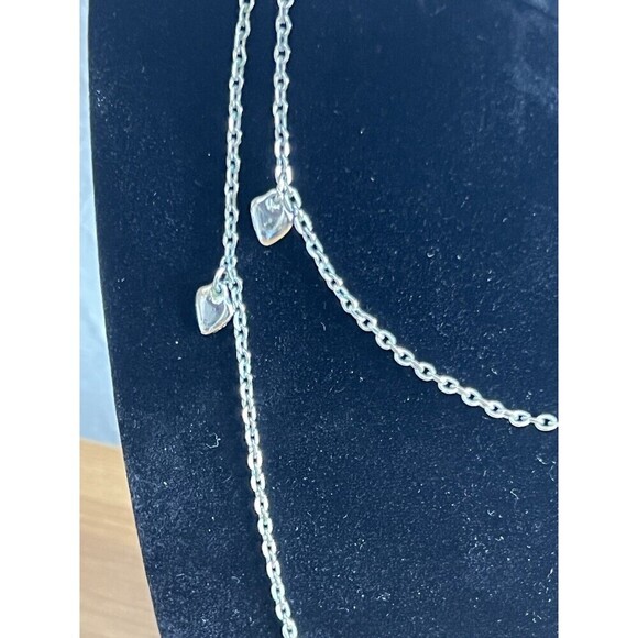 Vintage 1977 Sarah Coventry Party Hearts Double Necklace Silvertone Cottage Core - Picture 2 of 5